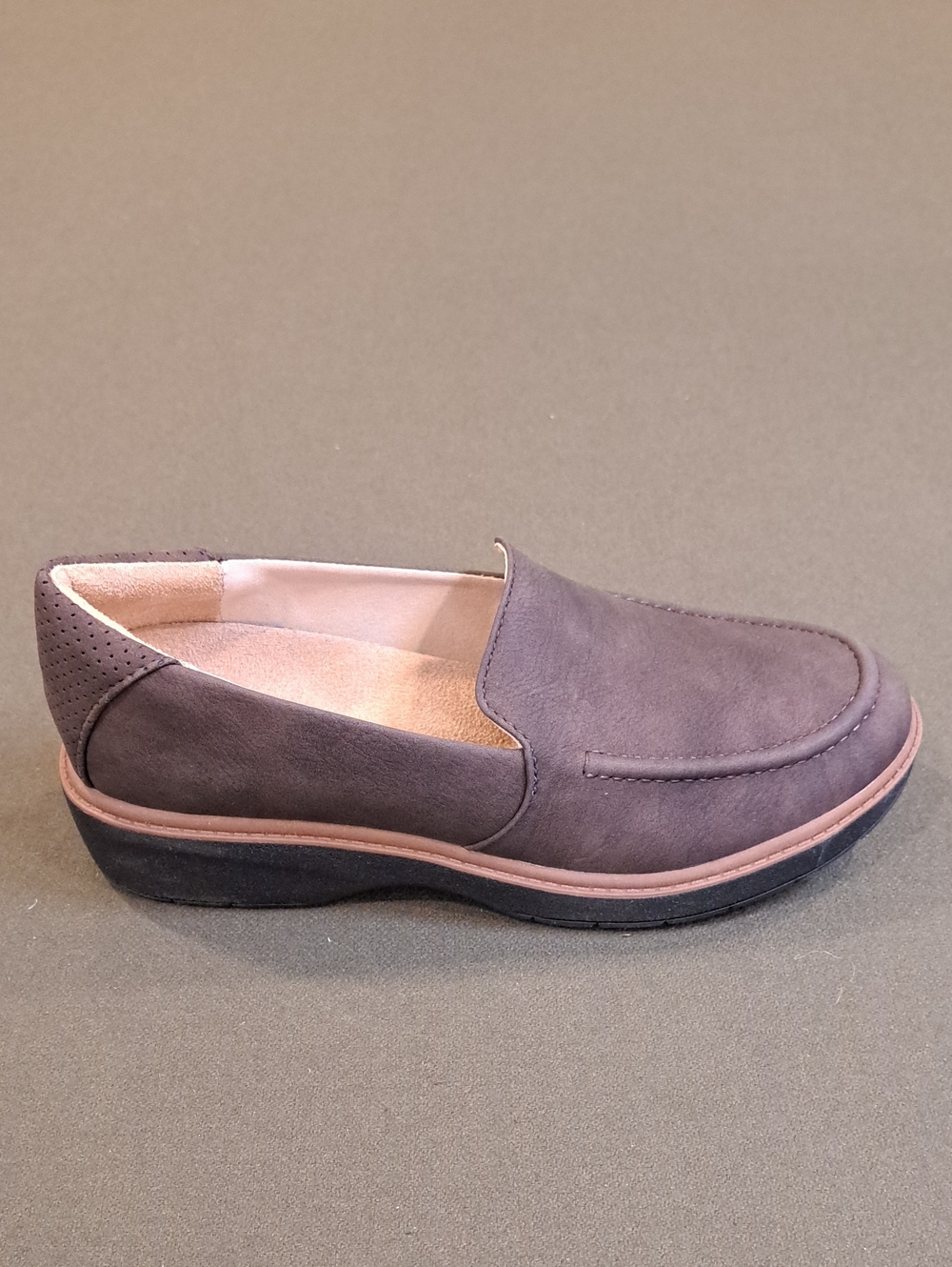 Dr. Scholl's Calm Down Loafer - Color: Dark Brown Faux Leather - Size: Women 7.5